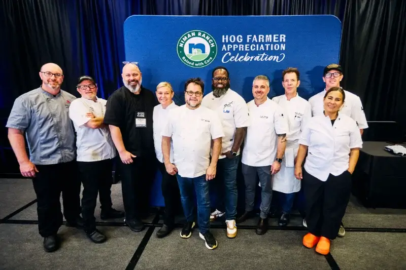Group of all chefs on stage